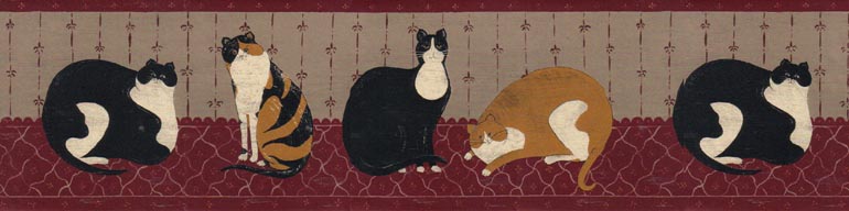 Wallies 12962 Warren Kimble Cats Wallpaper Cutout for sale online 