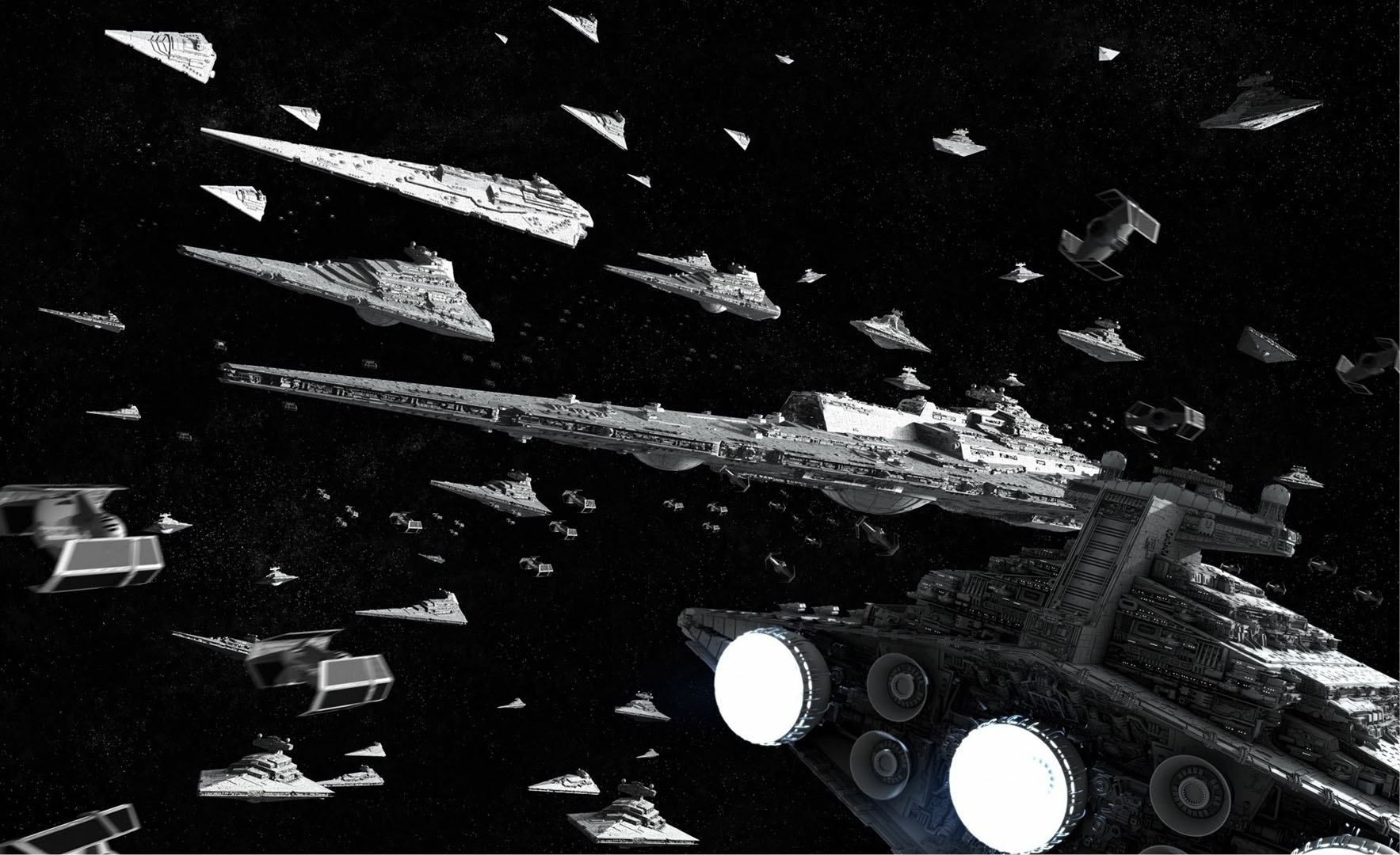 Empire Spaceship Battle Fleet Star Wars Wallpaper