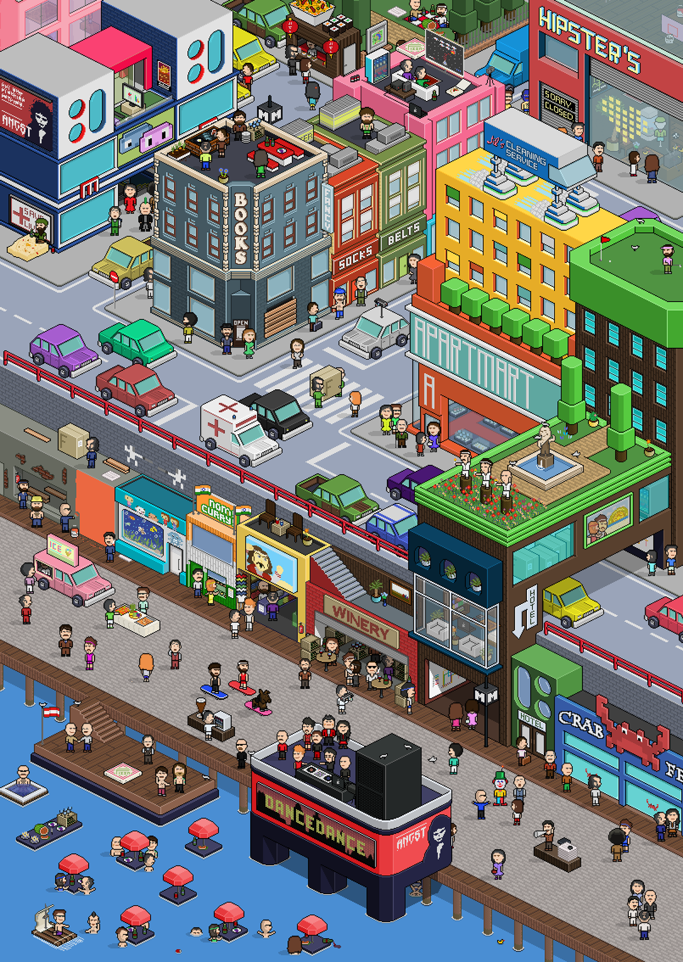 City Pixel Art Wallpaper
