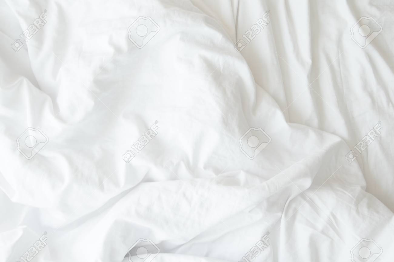 White Fabric Texture For Background From Fort Bed Sheet Stock