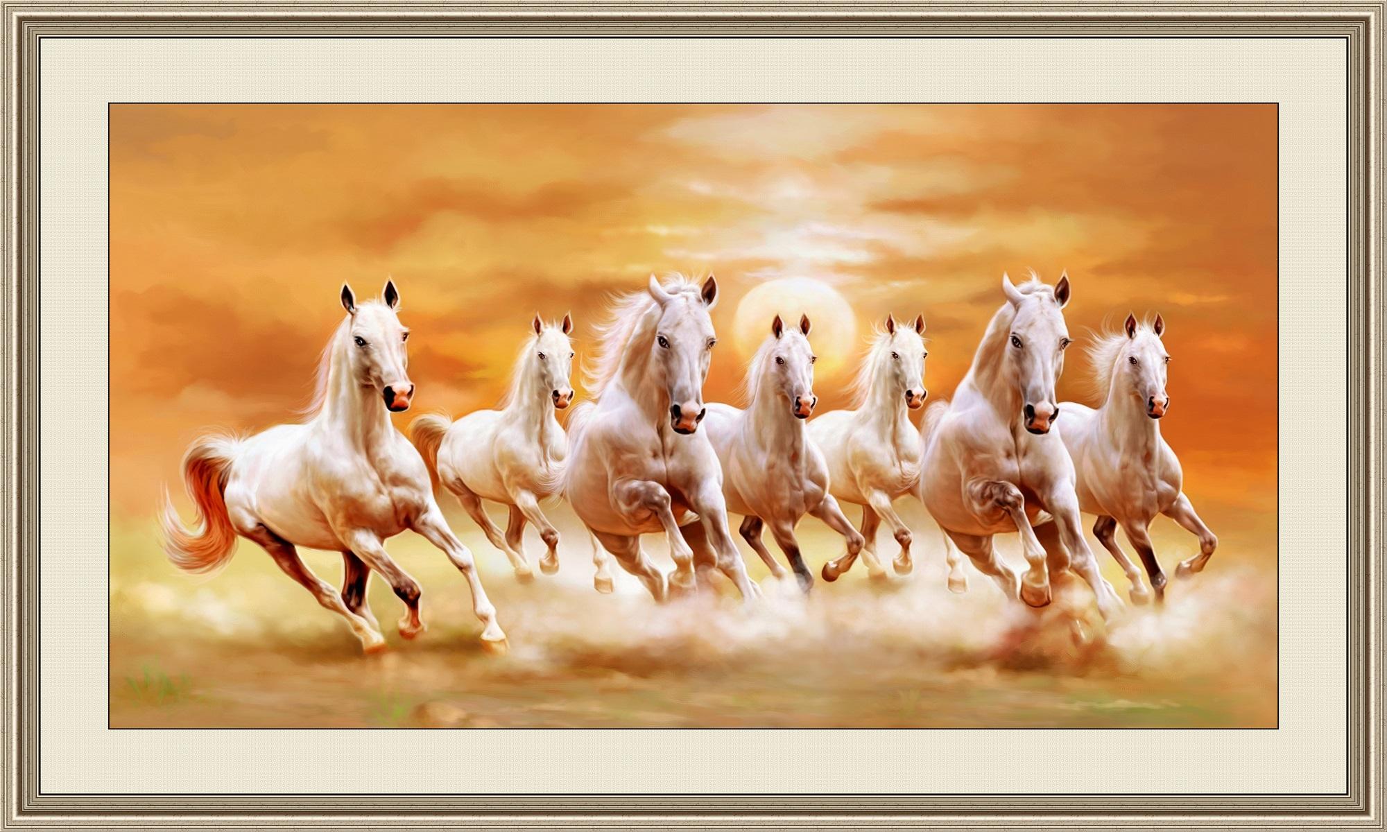 Seven White Horses Wallpaper