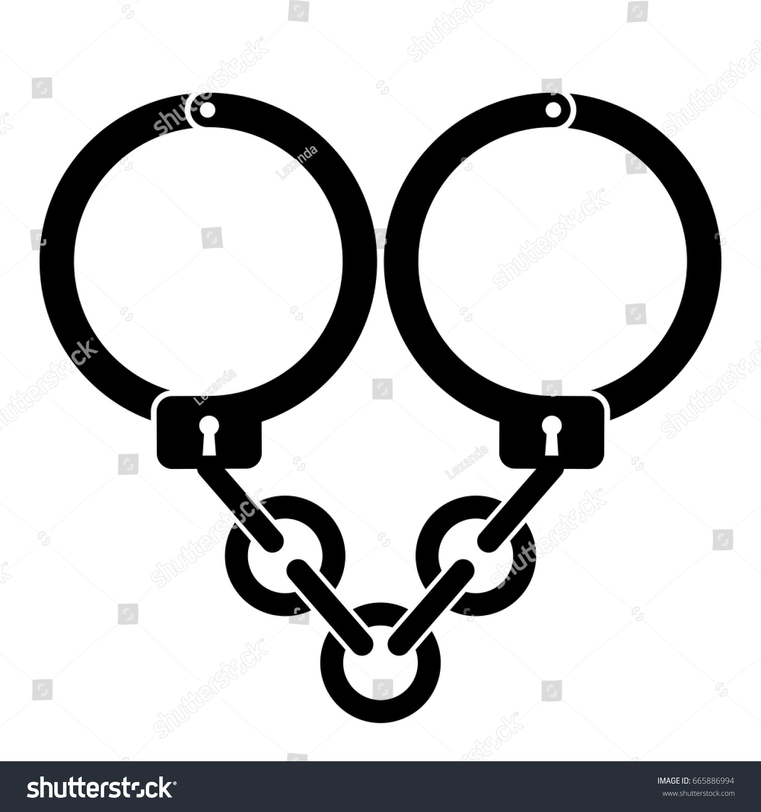 Love Prison Icon Bdsm Logo Handcuffs Stock Vector
