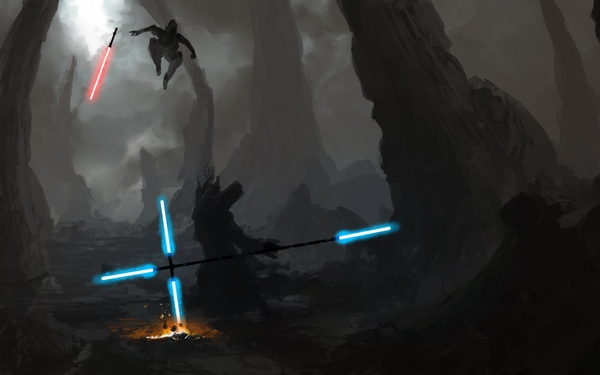 Wars Energy Lightsabers Duel Sith Jedi Artwork Wallpaper
