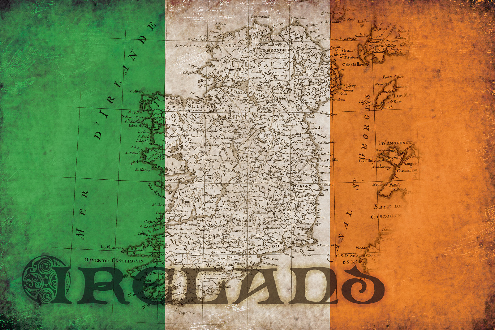 Irish Flag Wallpaper Ireland Grunge By