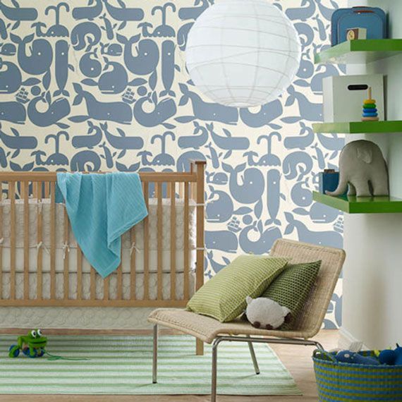 Whale Wallpaper Nursery Lil Tots