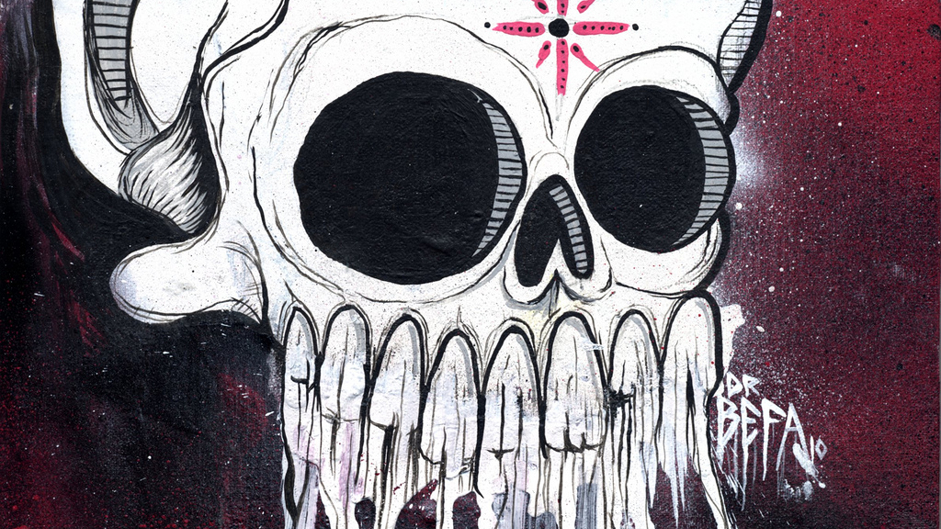 Spray Paint Skull Wallpaper iPhone