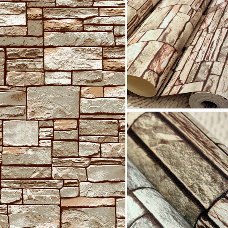 Great Wall Brick Background Wallpaper Grey For Living Room 3d