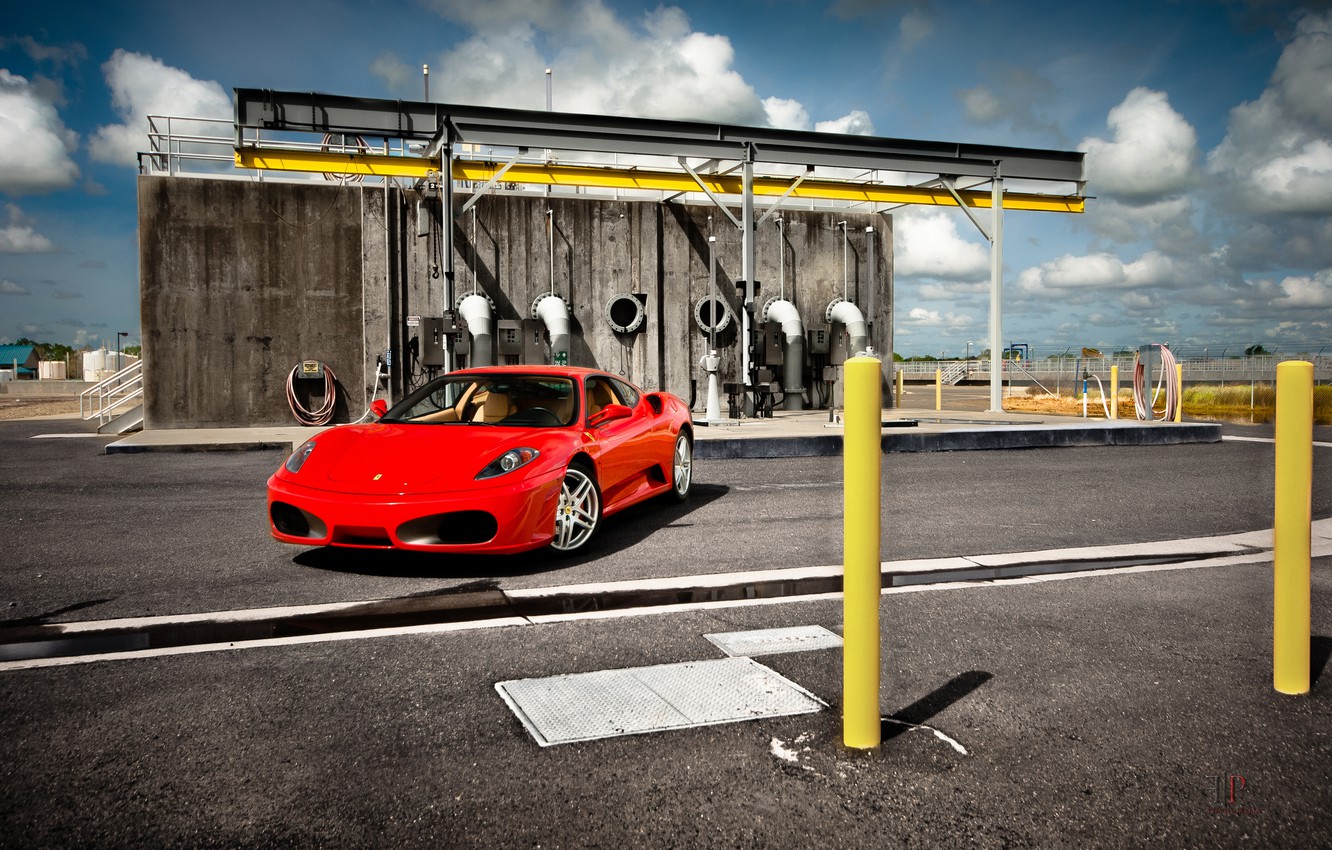 Wallpaper Red Pipe The Building Ferrari Front