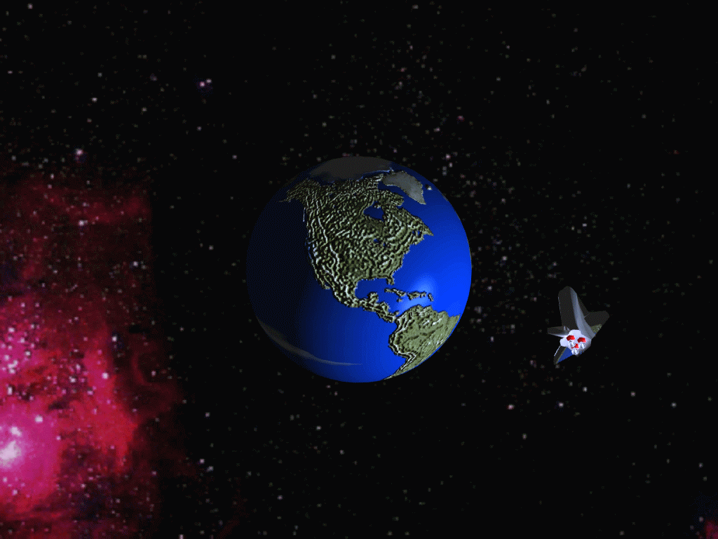 Animierte Erde mit Space Shuttle Gifs Bild 1024x768gif