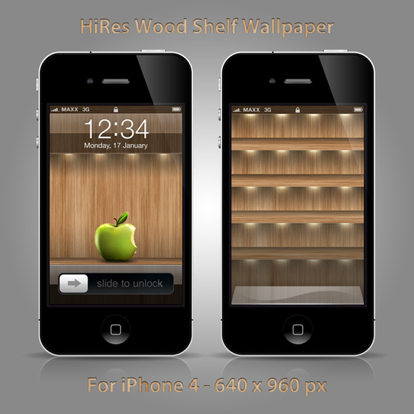 Fun Theme iPhone Wood Shelf Wallpaper