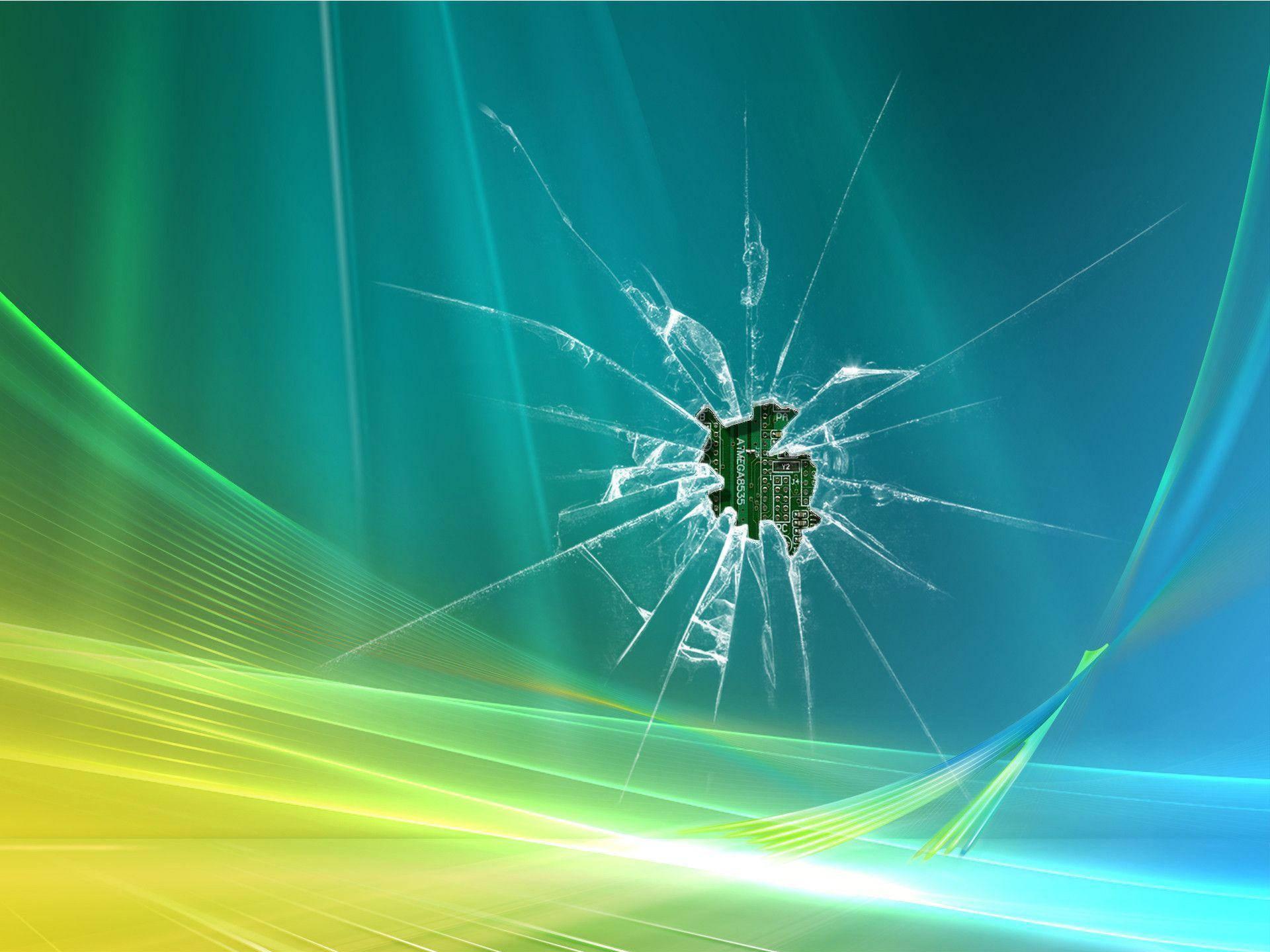 Cracked Puter Screen Tiny Motherboard Wallpaper