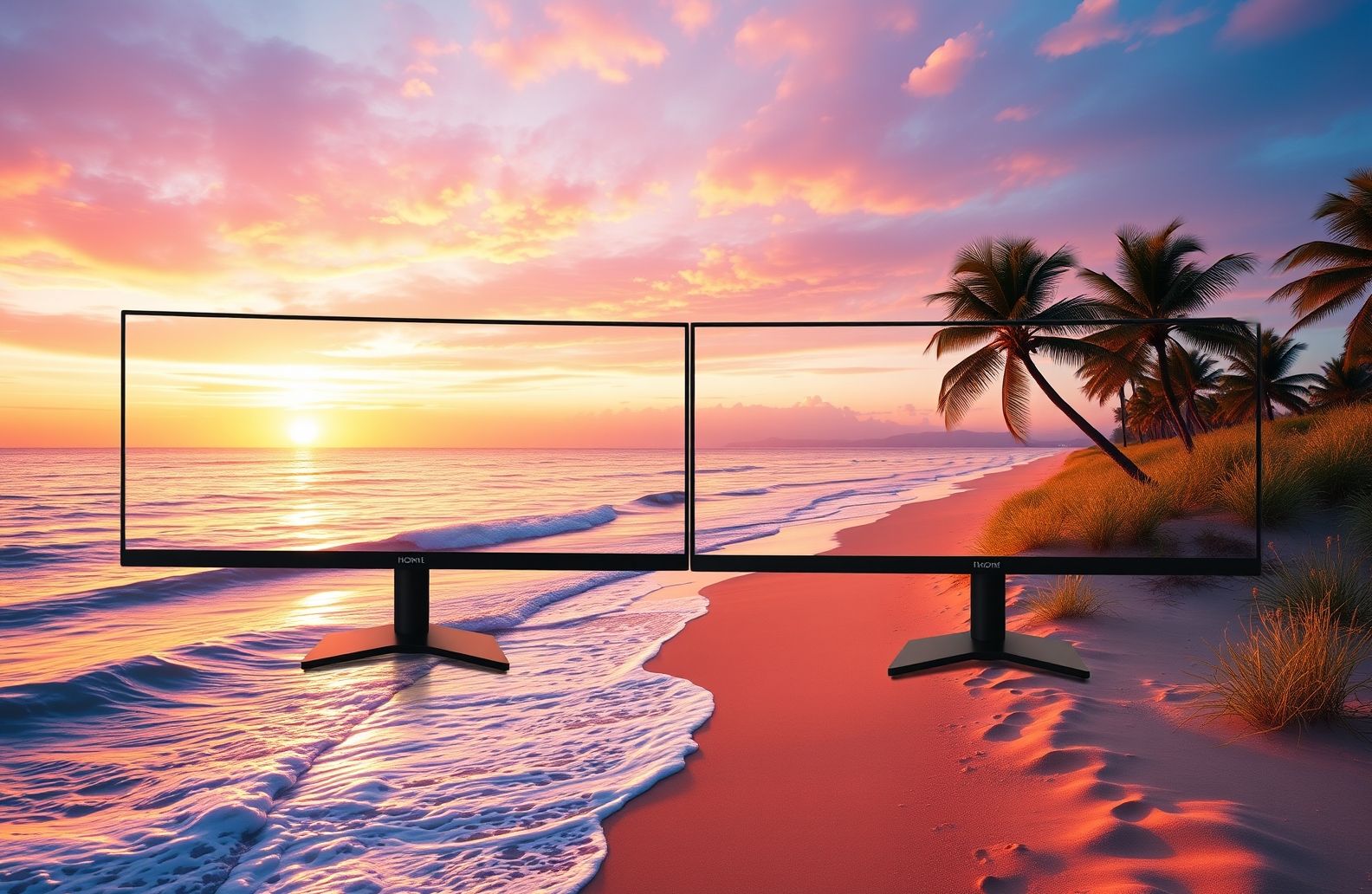 Dual Monitor Wallpaper Beach