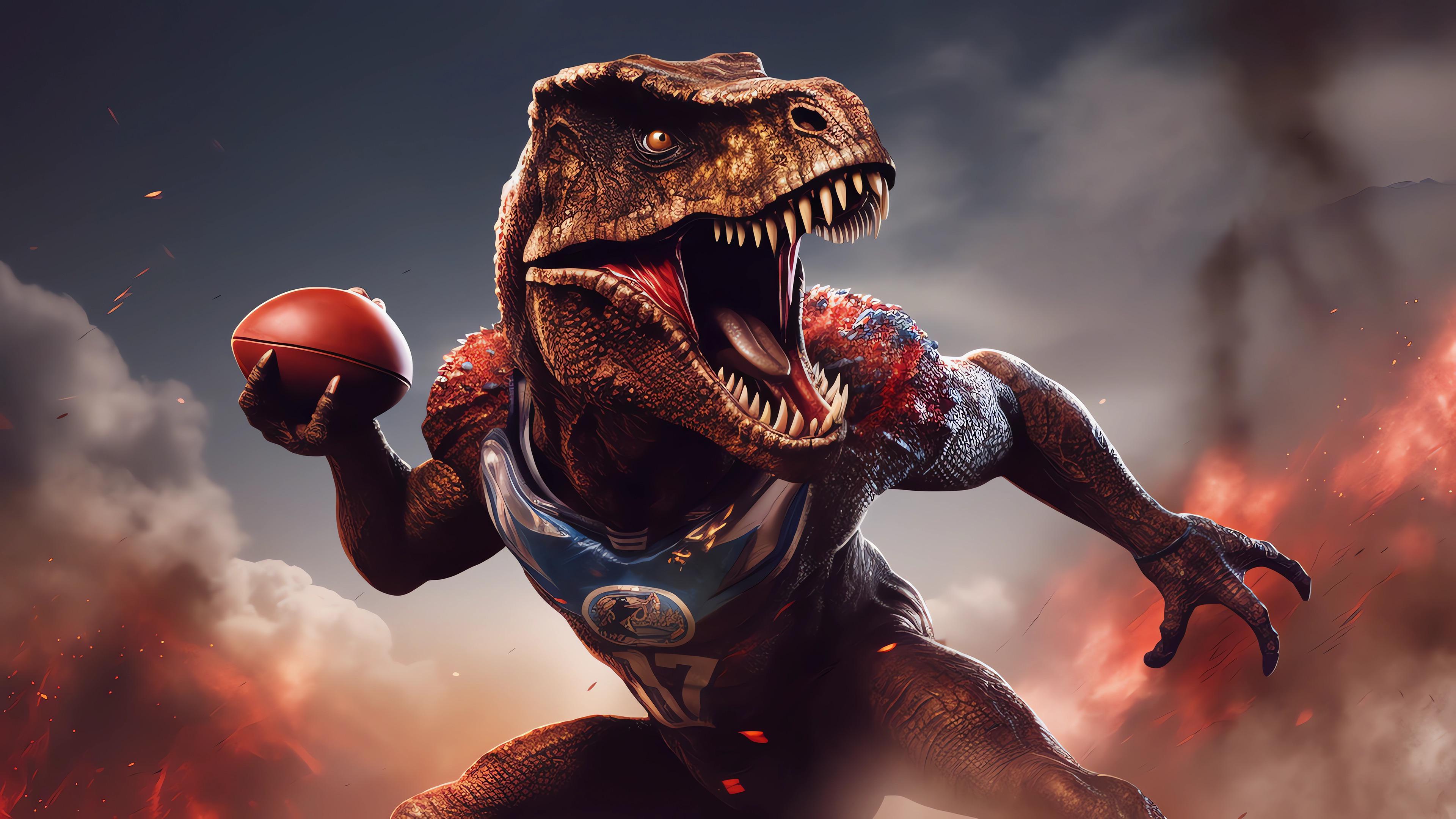 Velociraptor Football Player R Wallpaper
