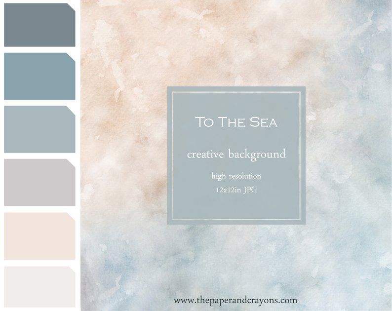 To The Sea Background Watercolor Texture Digital Paper Clipart