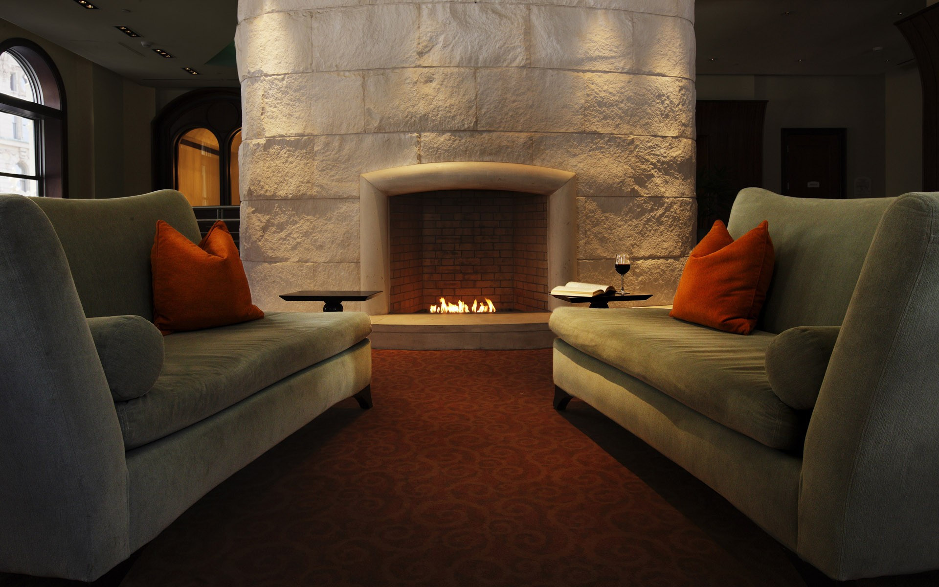 Fireplace From Living Room Wallpaper HD Source