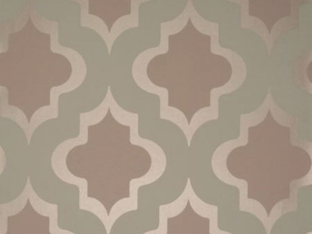 Free Delivery on Kasbah Mineral Green Brown Geometric Wallpaper 1000x750