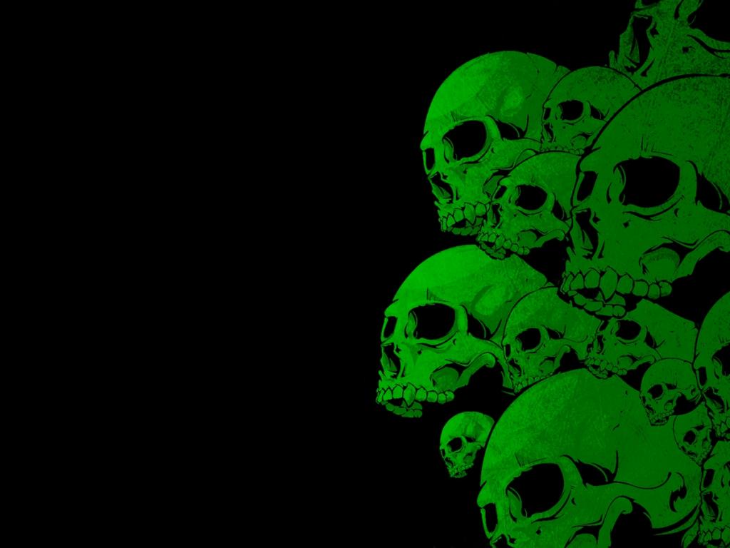 Green Skulls Cool Wallpaper