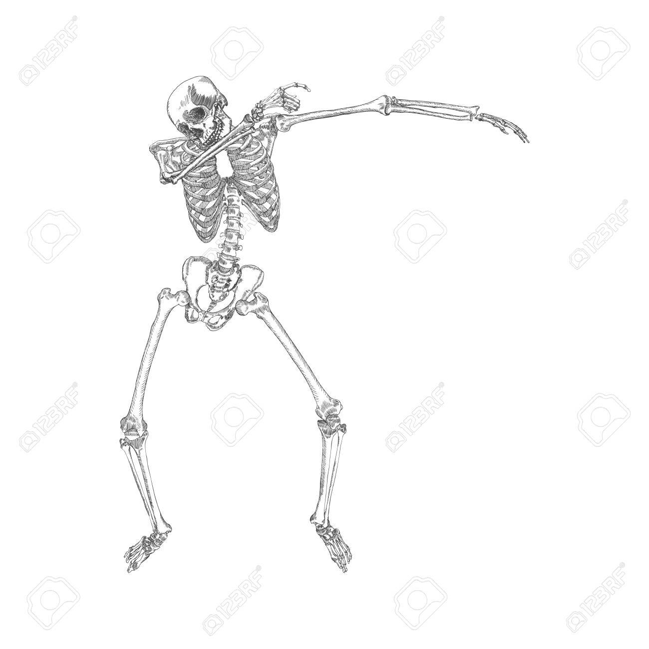 Human Skeleton Making DAB Perform Dabbing Dance Move Gesture
