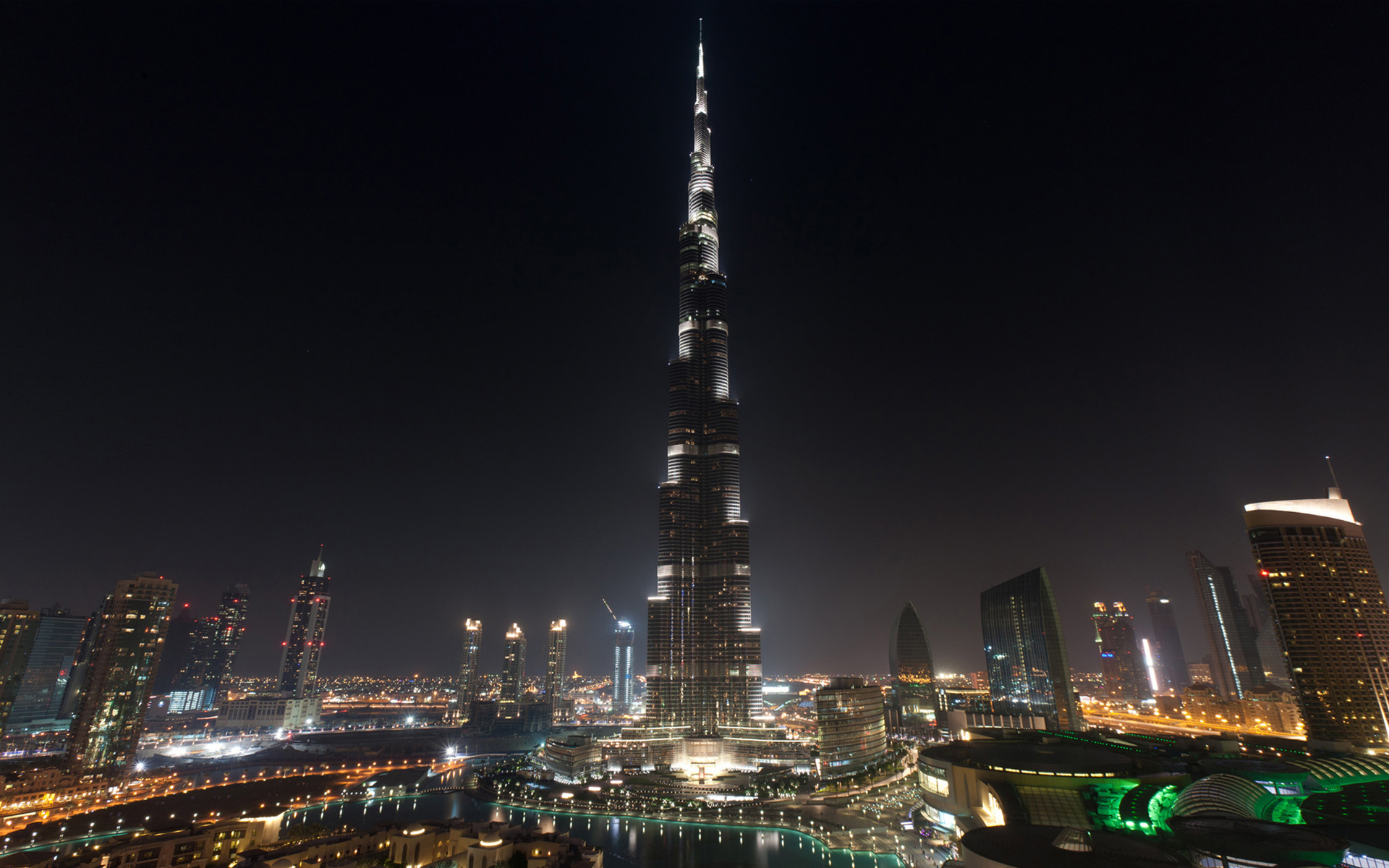 Burj Khalifa Black City Dubai Light Night