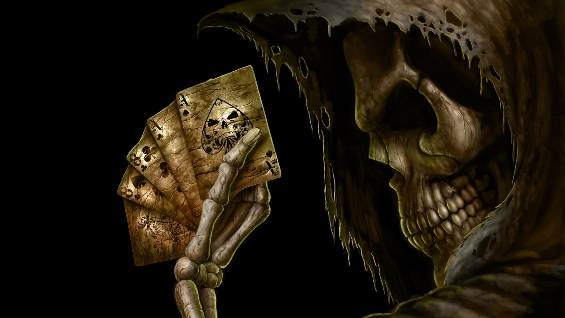 Grim Reaper Ace Playing Cards Wallpaper