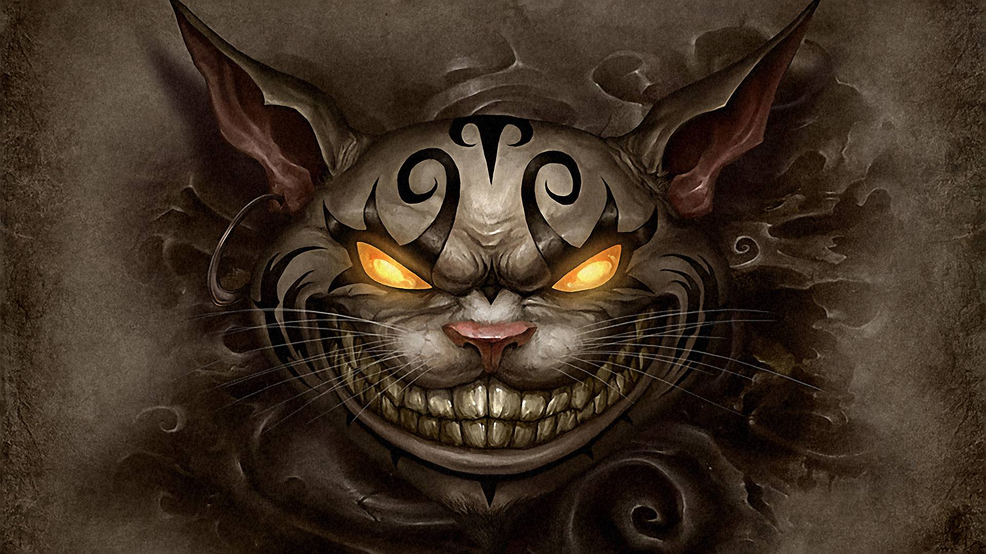Cat Cheshire Alice Wonderland Evil Movies Wallpaper