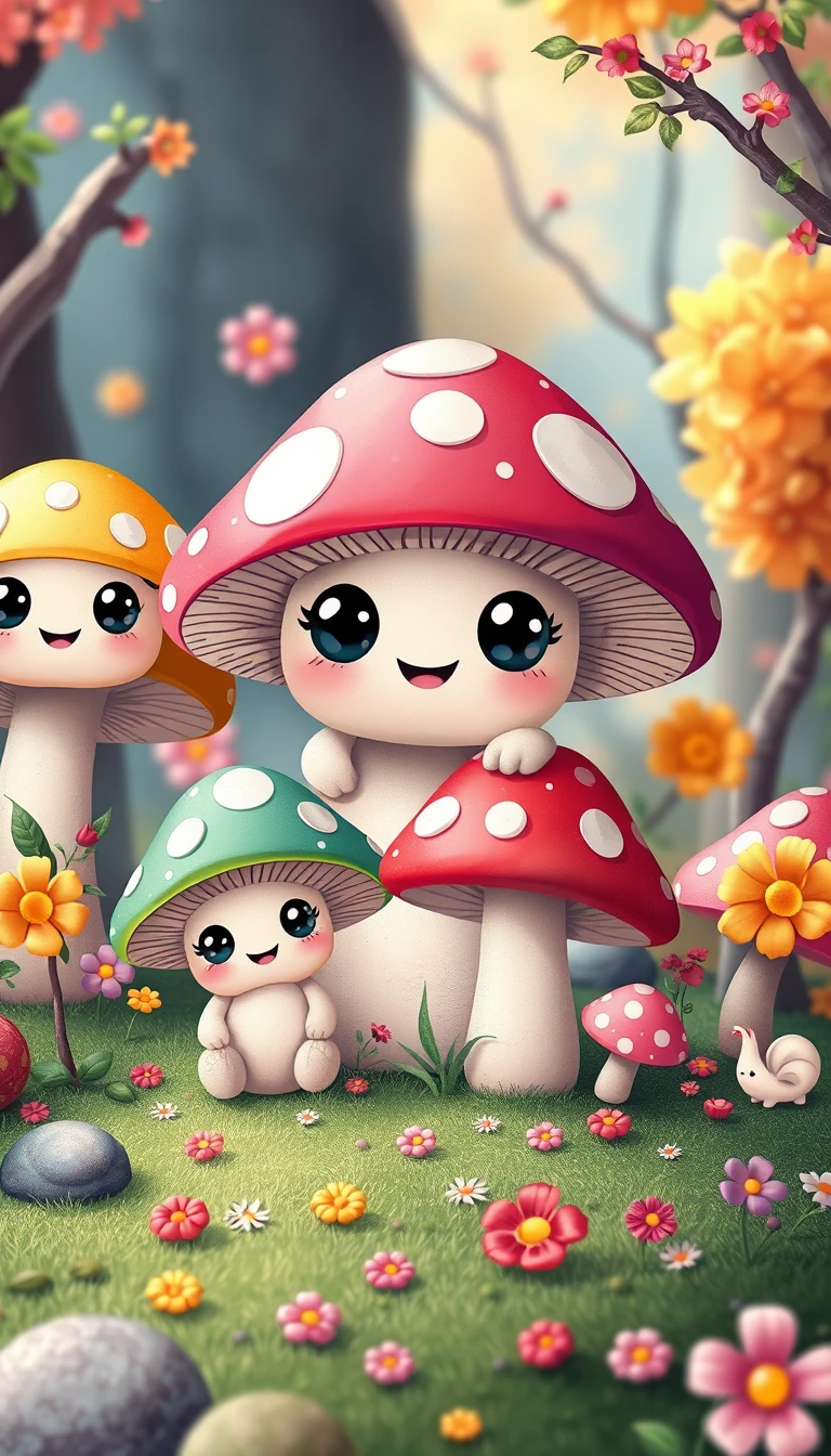 Kawaii Mushroom Wallpaper