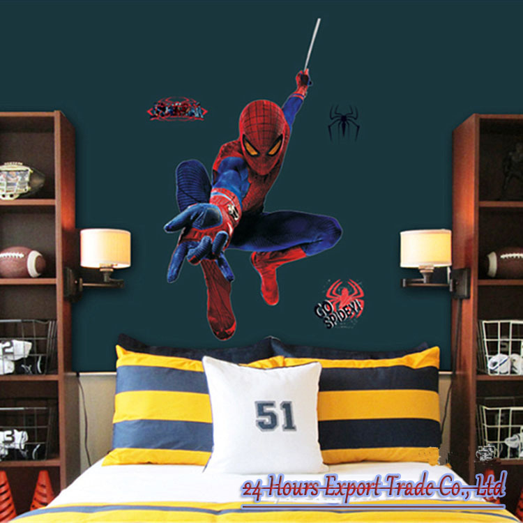 Spiderman Wall Stickers Peel And Stick For Children Boys Kids Room