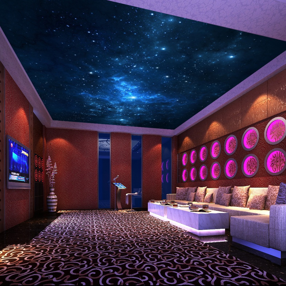 Stars In The Night Sky Mural Wallpaper Ktv Ceiling Picture