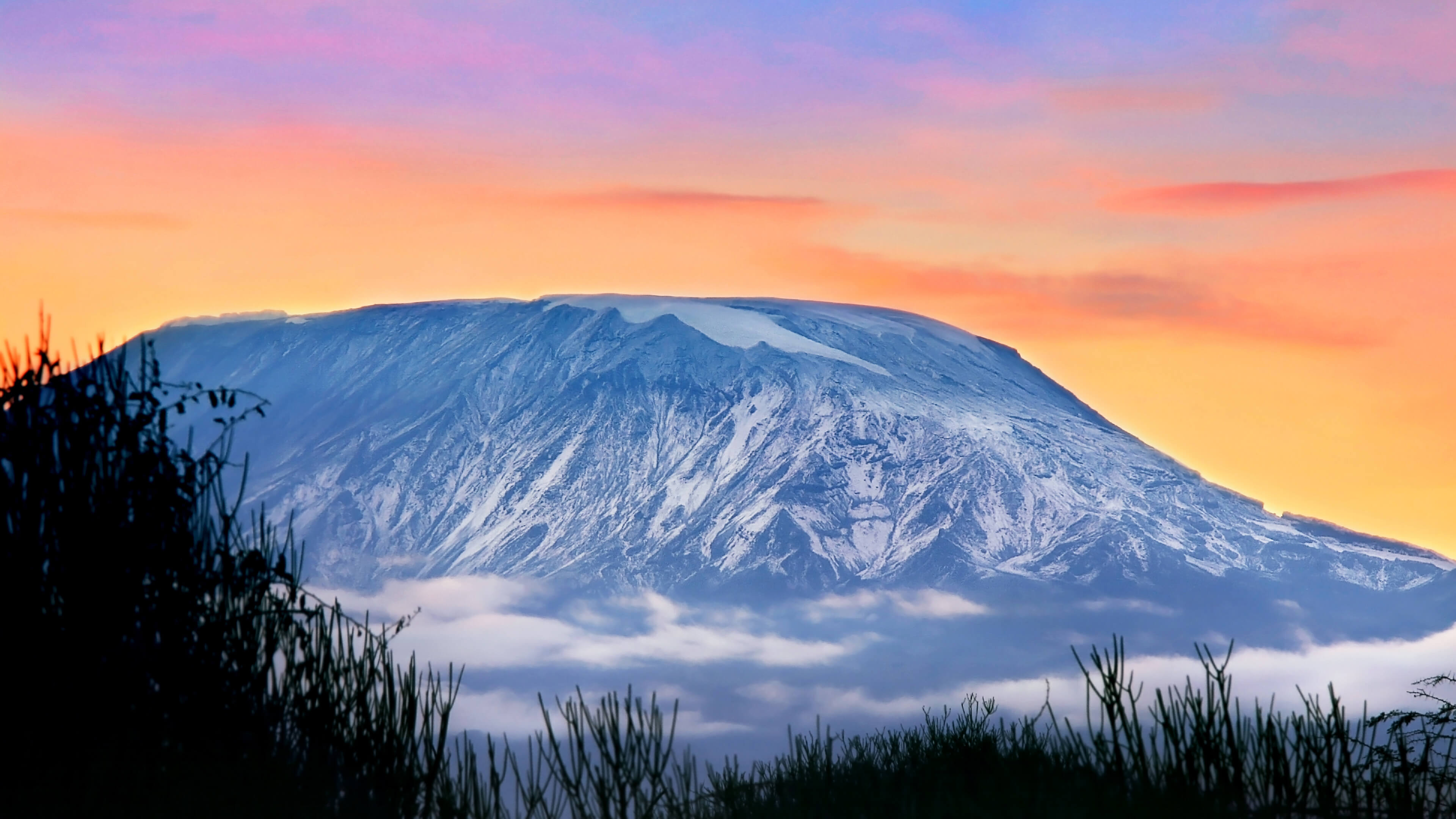 Mount Kilimanjaro At Sunset 4k Wallpaper