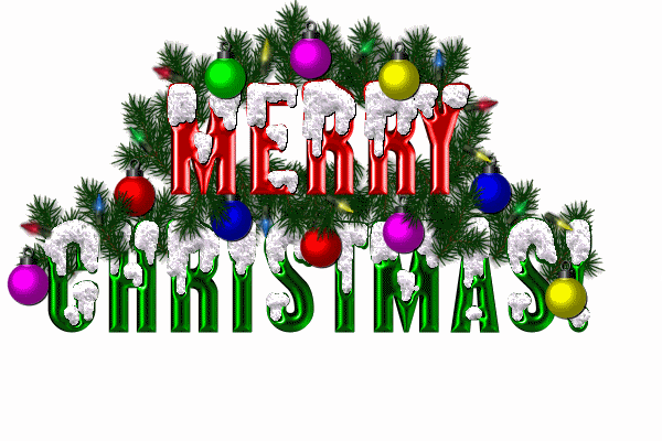 Merry Christmas Animated Glitter Ball Clipart