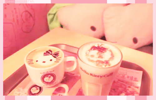 Cute Drink Gif Hello Kitty Kawaii Animated On Favim