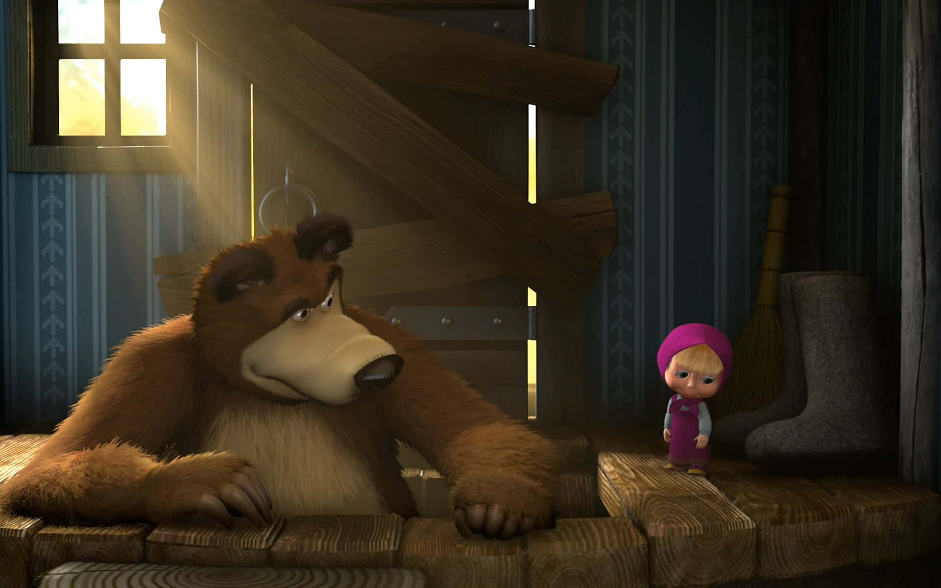 Masha And The Bear X Background Wallpaper