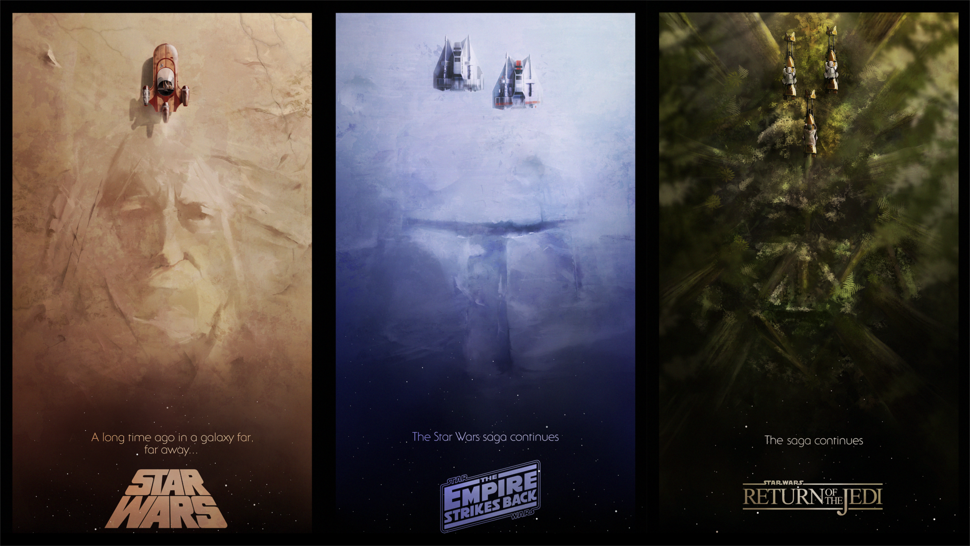 made a wallpaper of three fan made Star Wars posters iimgurcom