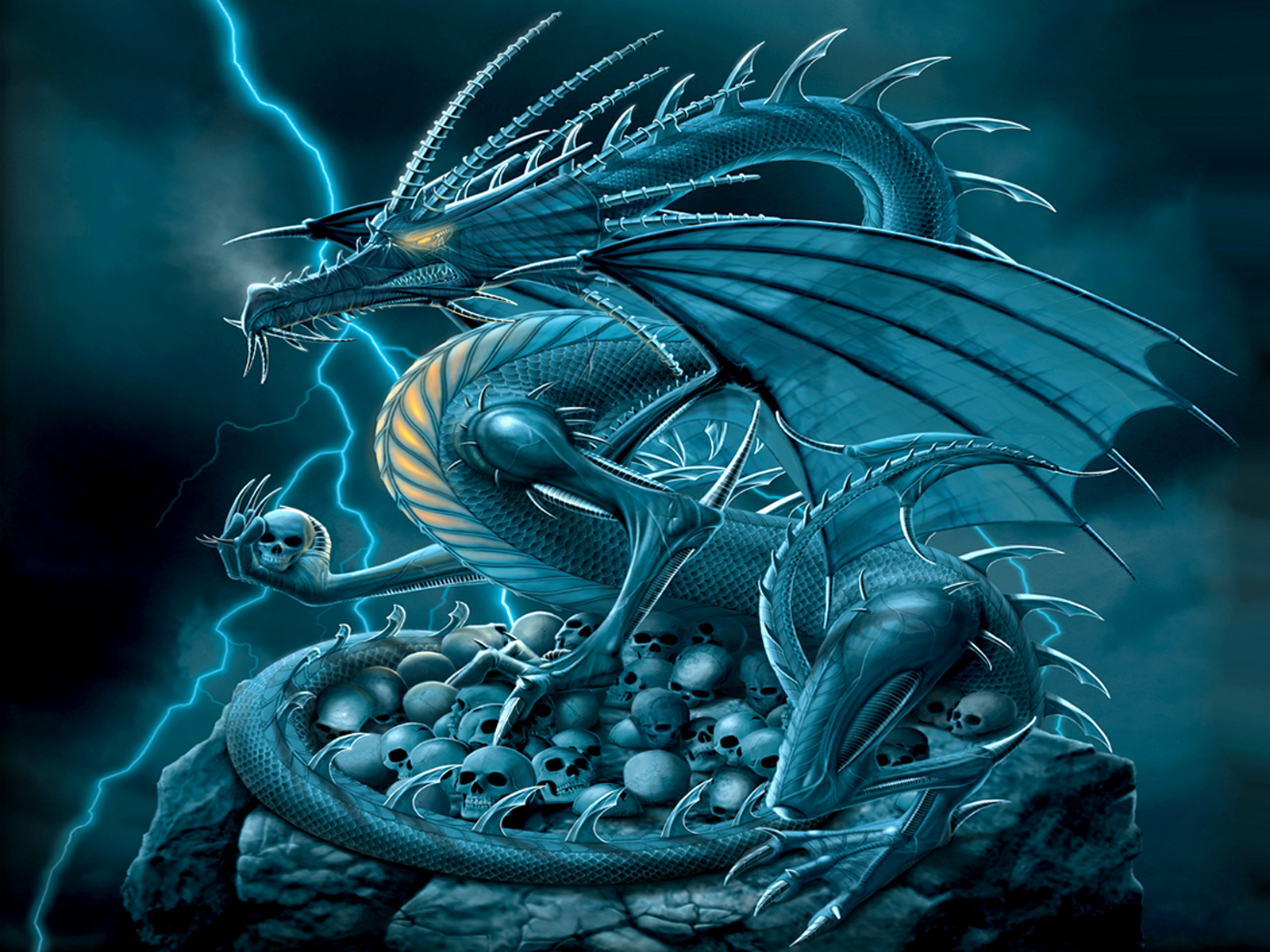 Chromium Dragon Wallpaper Background