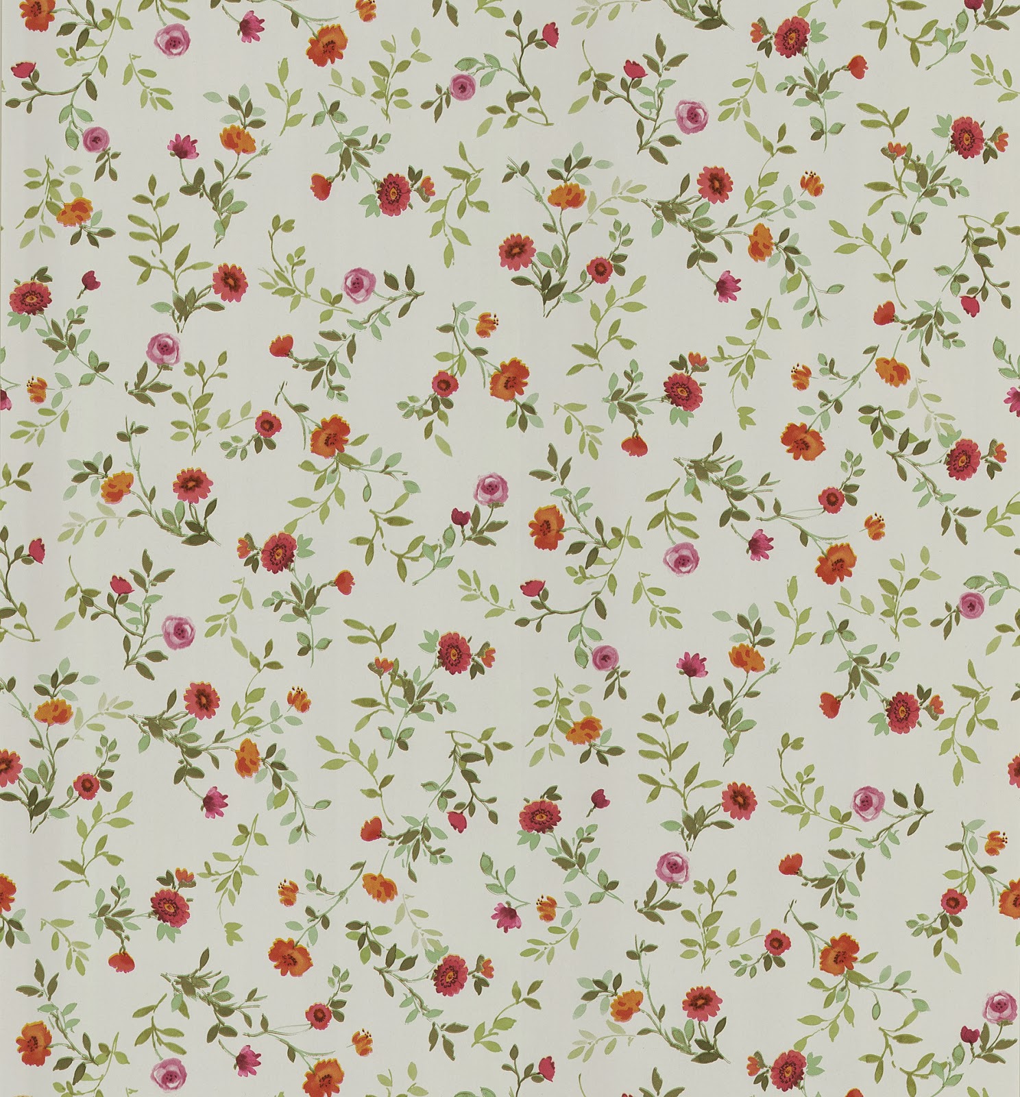 Pink Vintage Floral Wallpaper