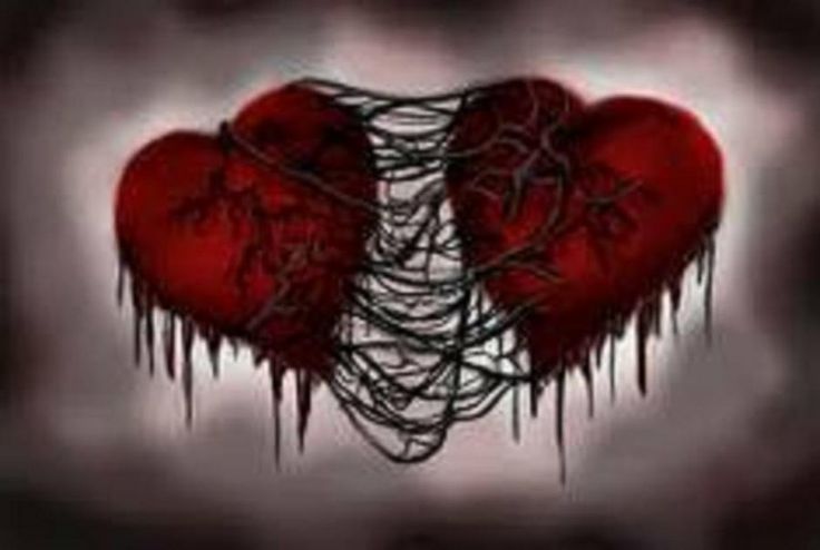 Hearts Dark Side Bleeding Tattoo Photo Broken Heart