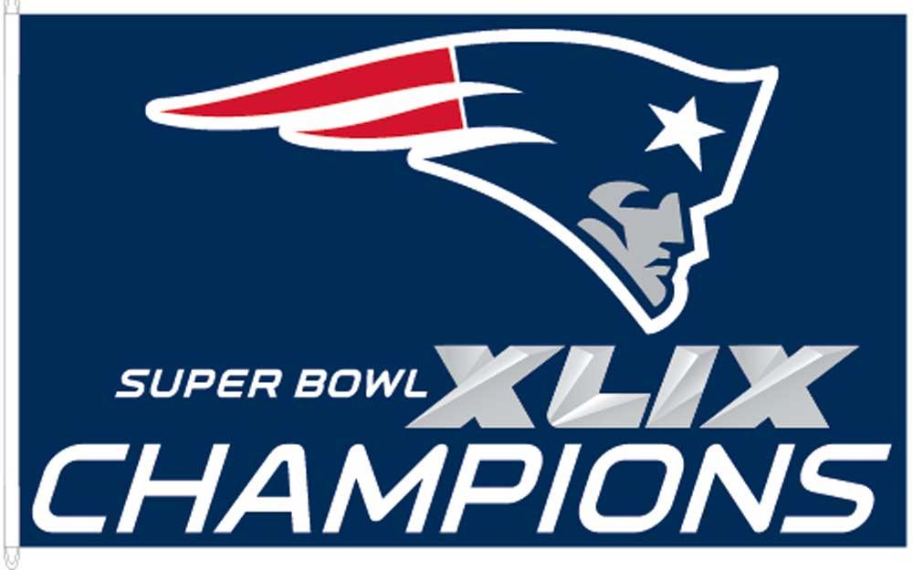 3885 New England Patriots 2015 Super Bowl XLIX Champions 3 x 5 Flag 1000x625
