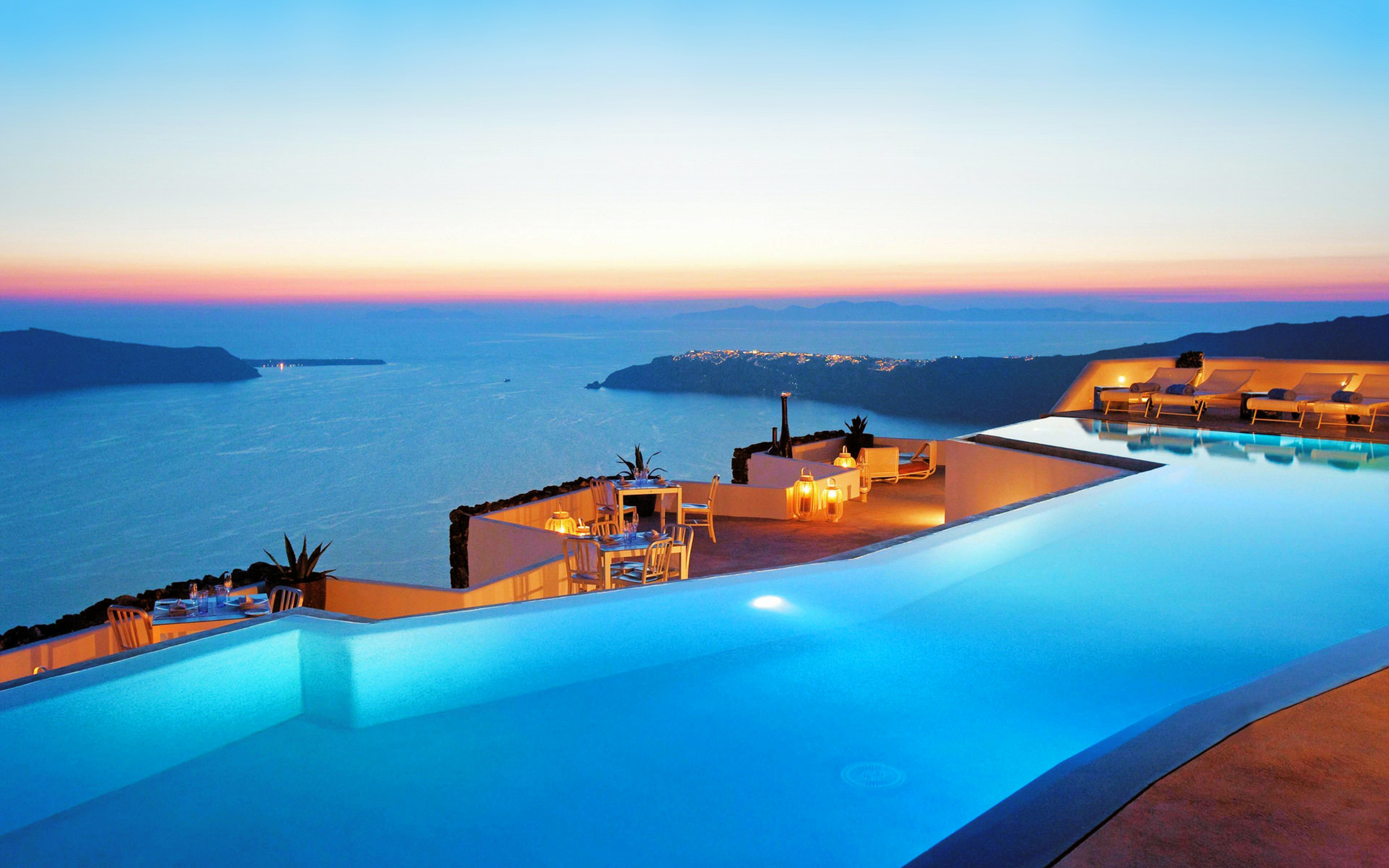HD Santorini Puter Background Id For