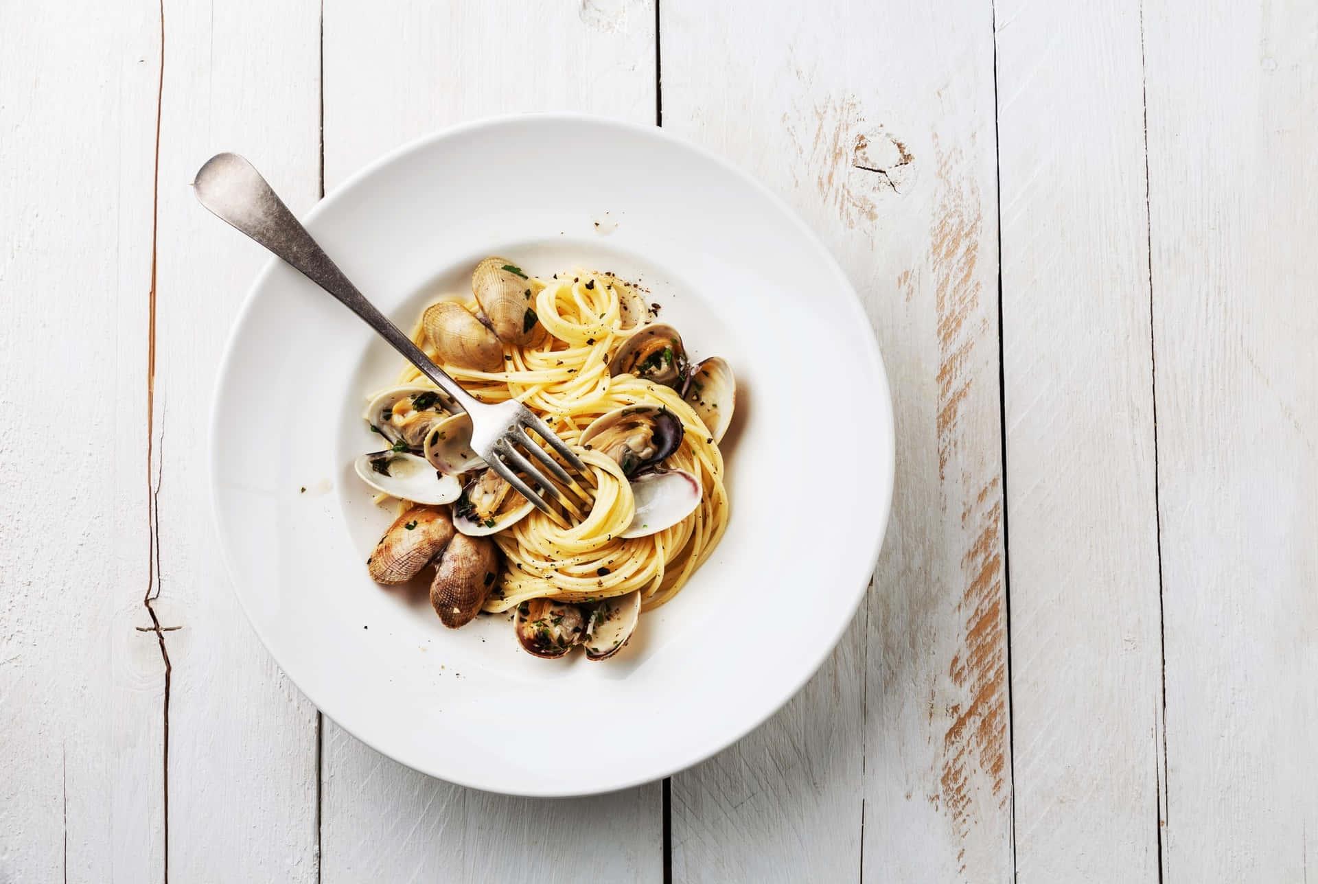 Spaghetti Alla Vongole Minimalist Food Photoshoot