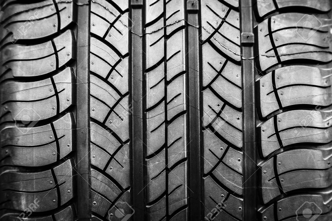 Tire Car Background Tyre Texture Closeup Stock