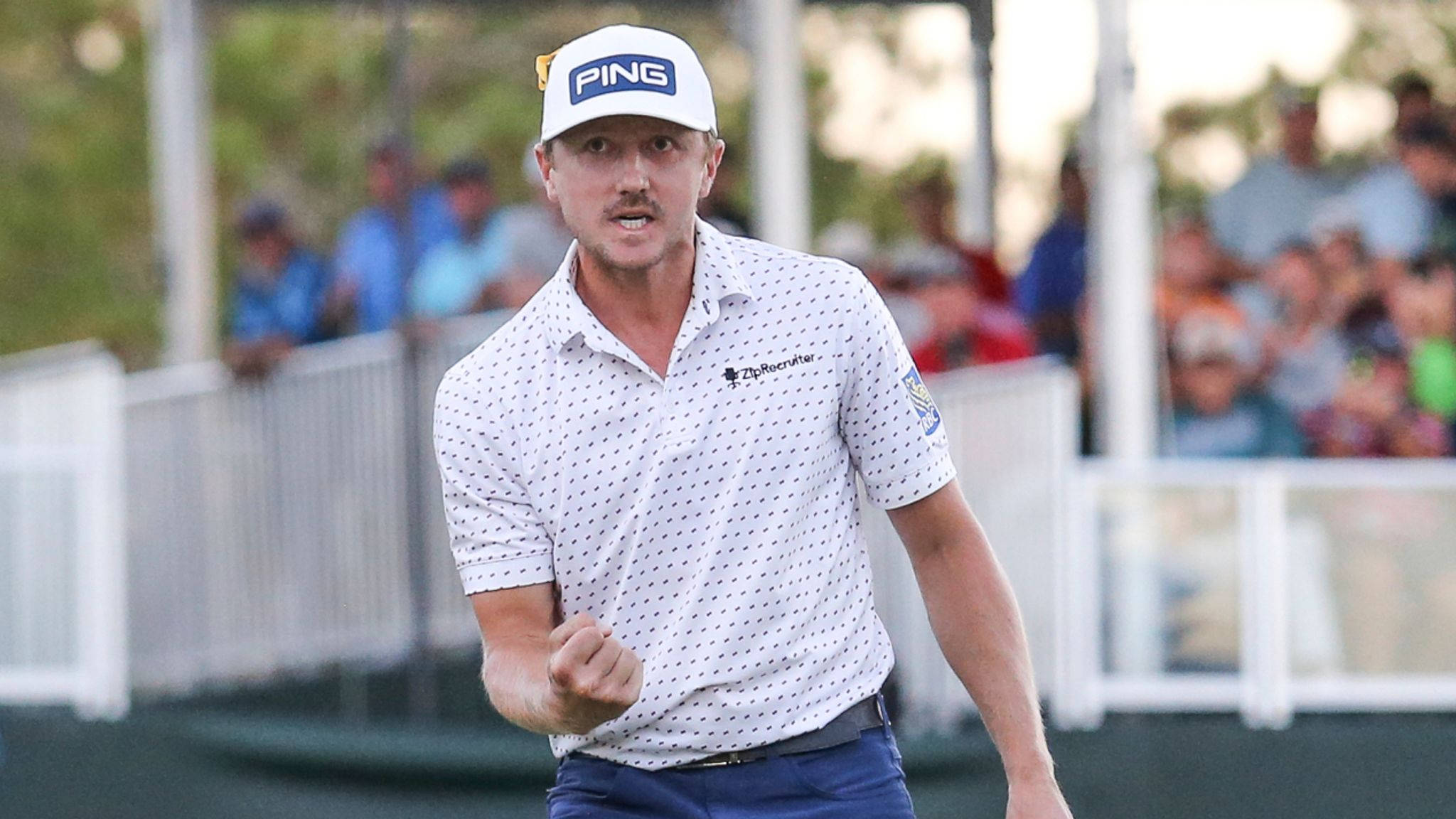 Pro Golfer Mackenzie Hughes In Mid Wallpaper