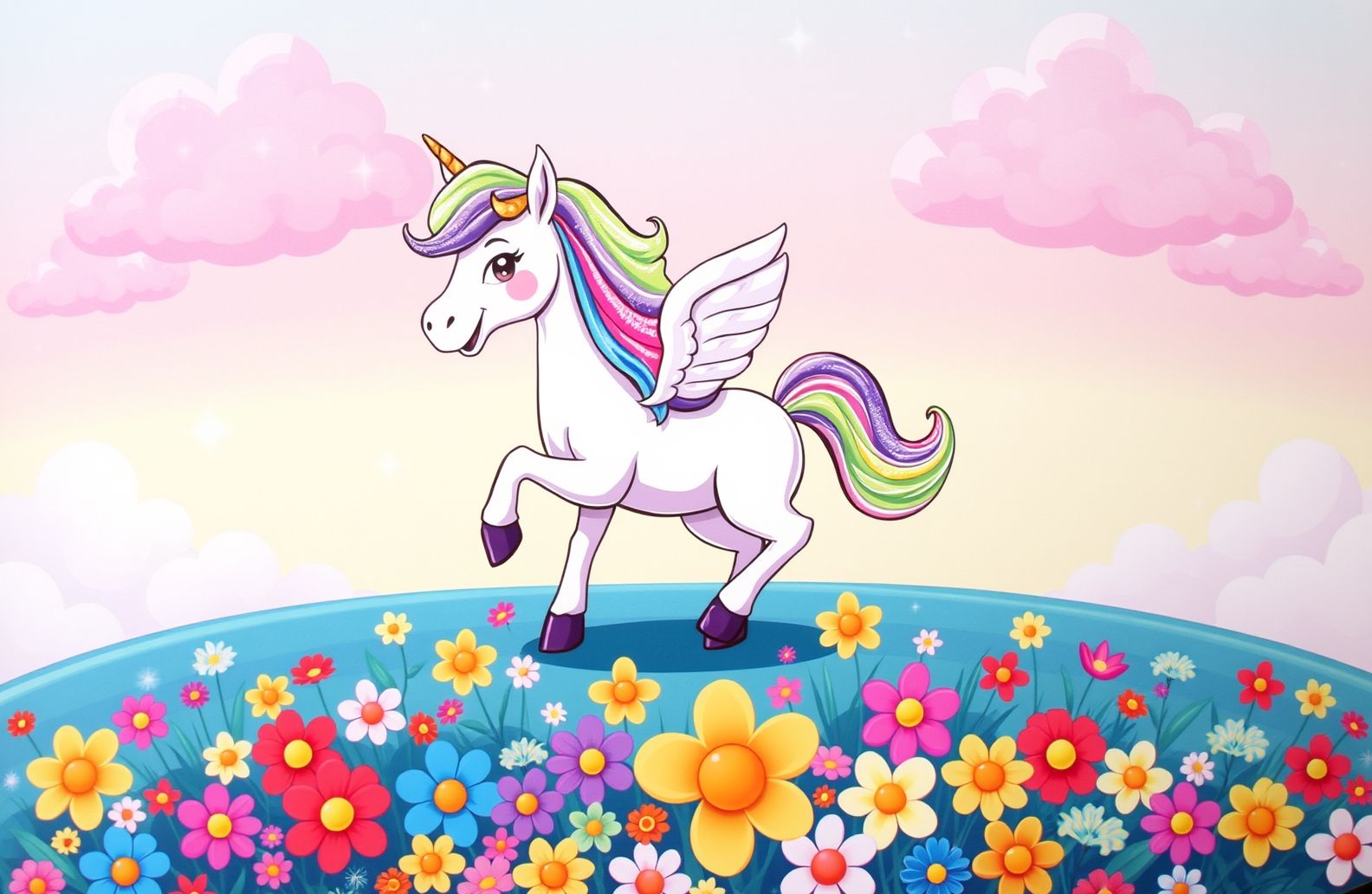 Cartoon Unicorn Wallpaper