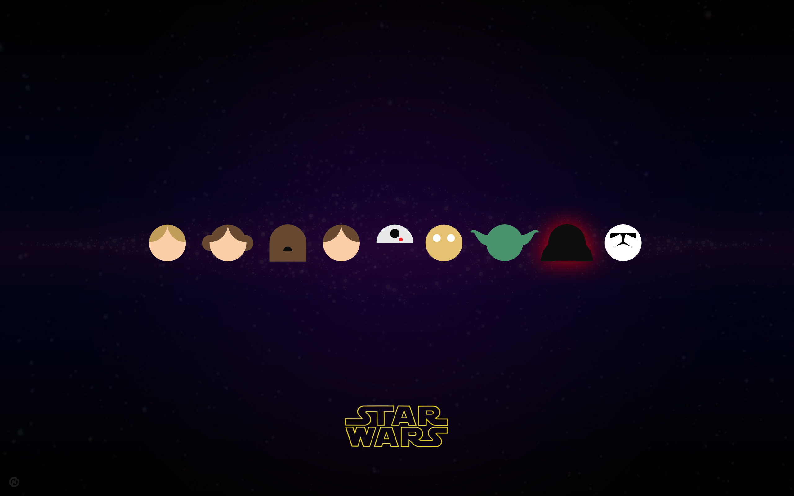 Star Wars Characters In Vector Wallpaper
