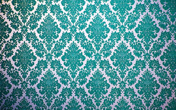 Flocked Wallpaper Velvet With Blue Color Design