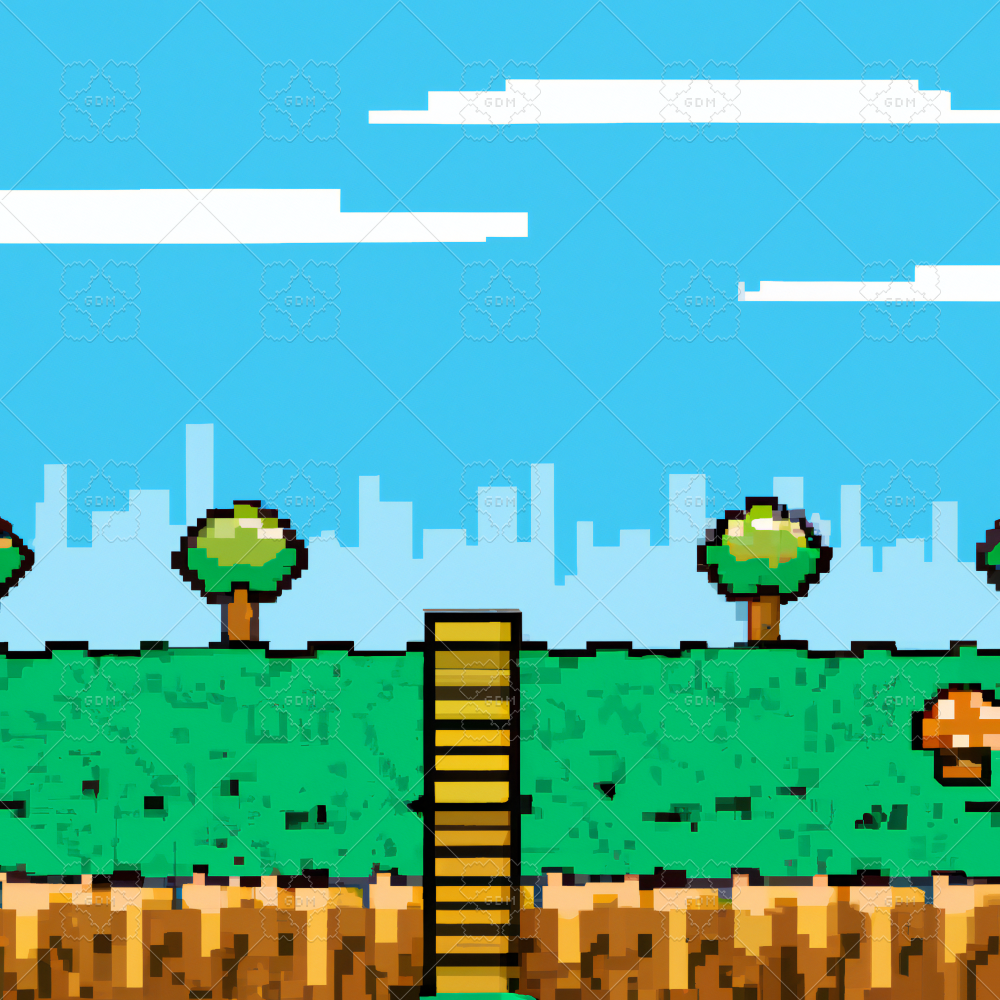 Original Retro Pixel Art Style Game Background Wallpaper