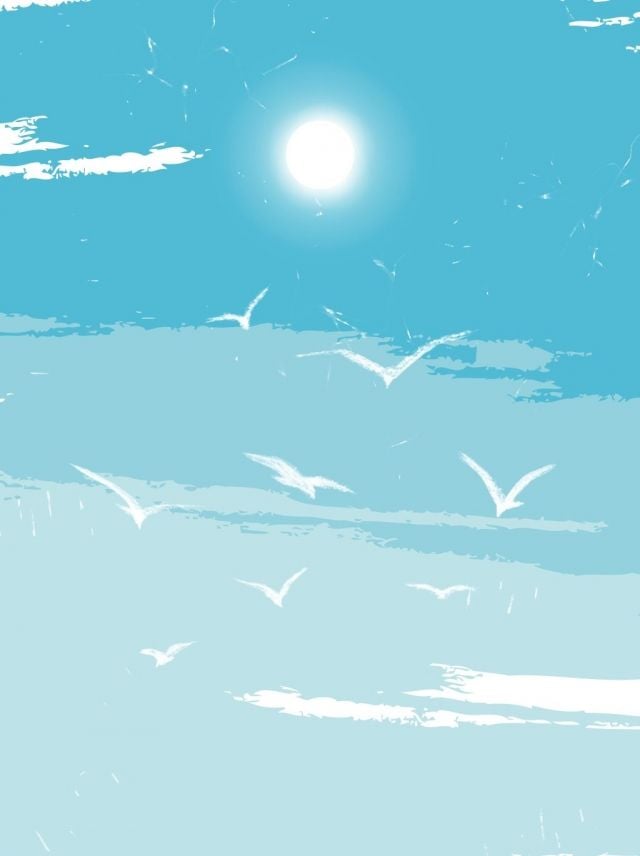 Illustration Wind Blue Sky White Clouds Seagull Background in 2020 640x856