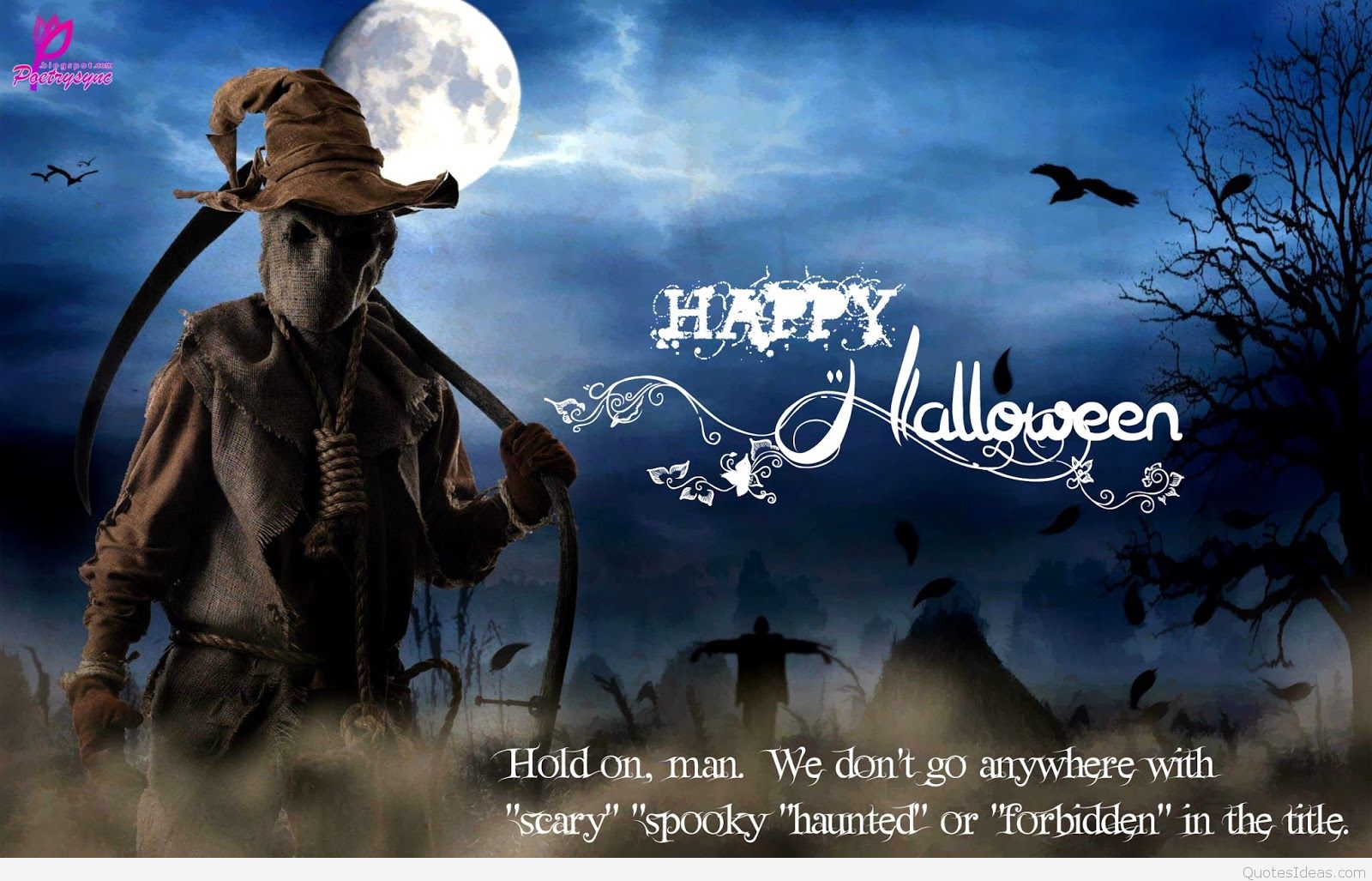 Scary Halloween Haunted Monster Wallpaper With Happy