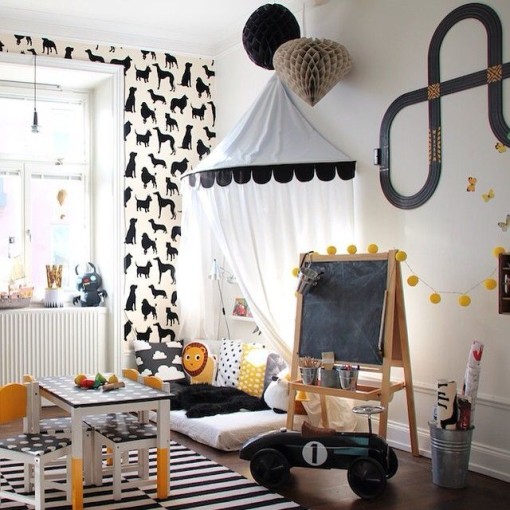 Kids Room With Dog Silhouette Wallpaper Osborne Little