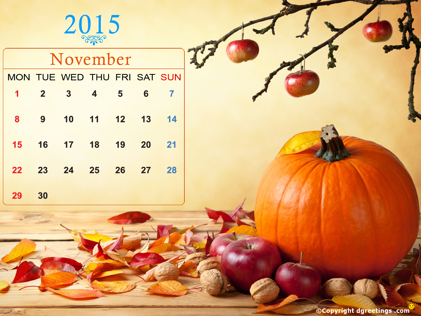 November Calendar Wallpaper Dgreetings
