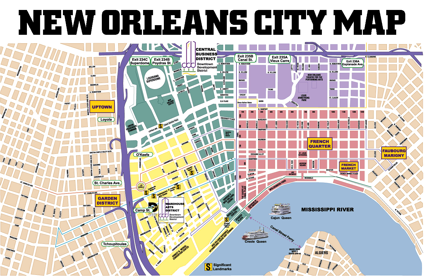 City Map Wallpaper New Orleans